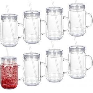 20 oz Acrylic Mason Jar Snow globe Tumbler